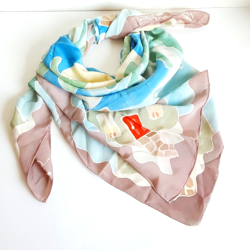 Eva '94 Silk Shawl Scarf 44" x 40 Hand Painted 😍